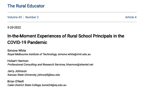 In-the-Moment Experiences of Rural School Principals in the COVID-19 Pandemic