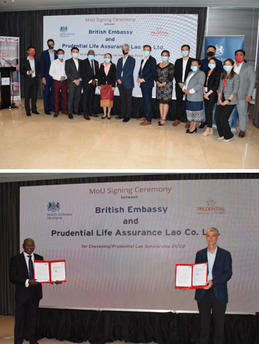 PRUDENTIAL LAOS SIGNS AGREEMENT TO SUPPORT CHEVENING SCHOLARSHIP