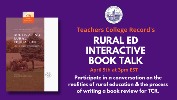 Teachers College Record's: Rural Ed Interactive Book Talk