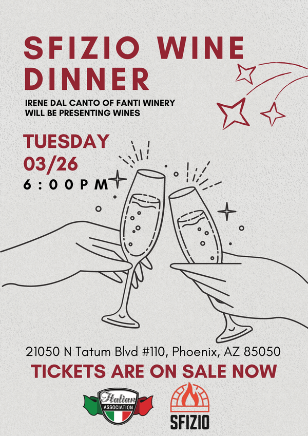 Sfizio Wine Dinner - Tuesday March 26th, 2024 | Italian Association of ...